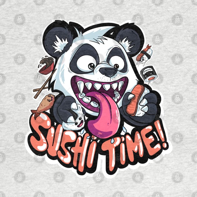 Sushi Time Panda - Funny Restaurant Panda by Gustafson Designs